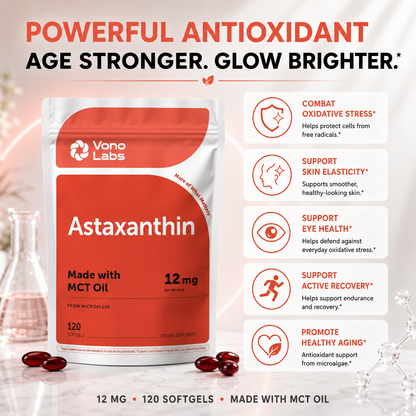 Astaxanthin 12mg Daily Antioxidant For Lifelong Vitality