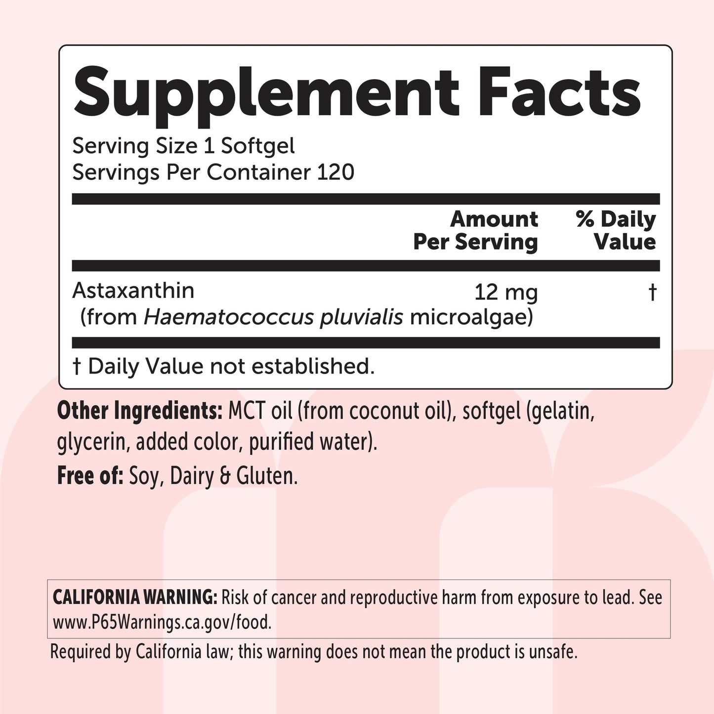 Astaxanthin 12mg