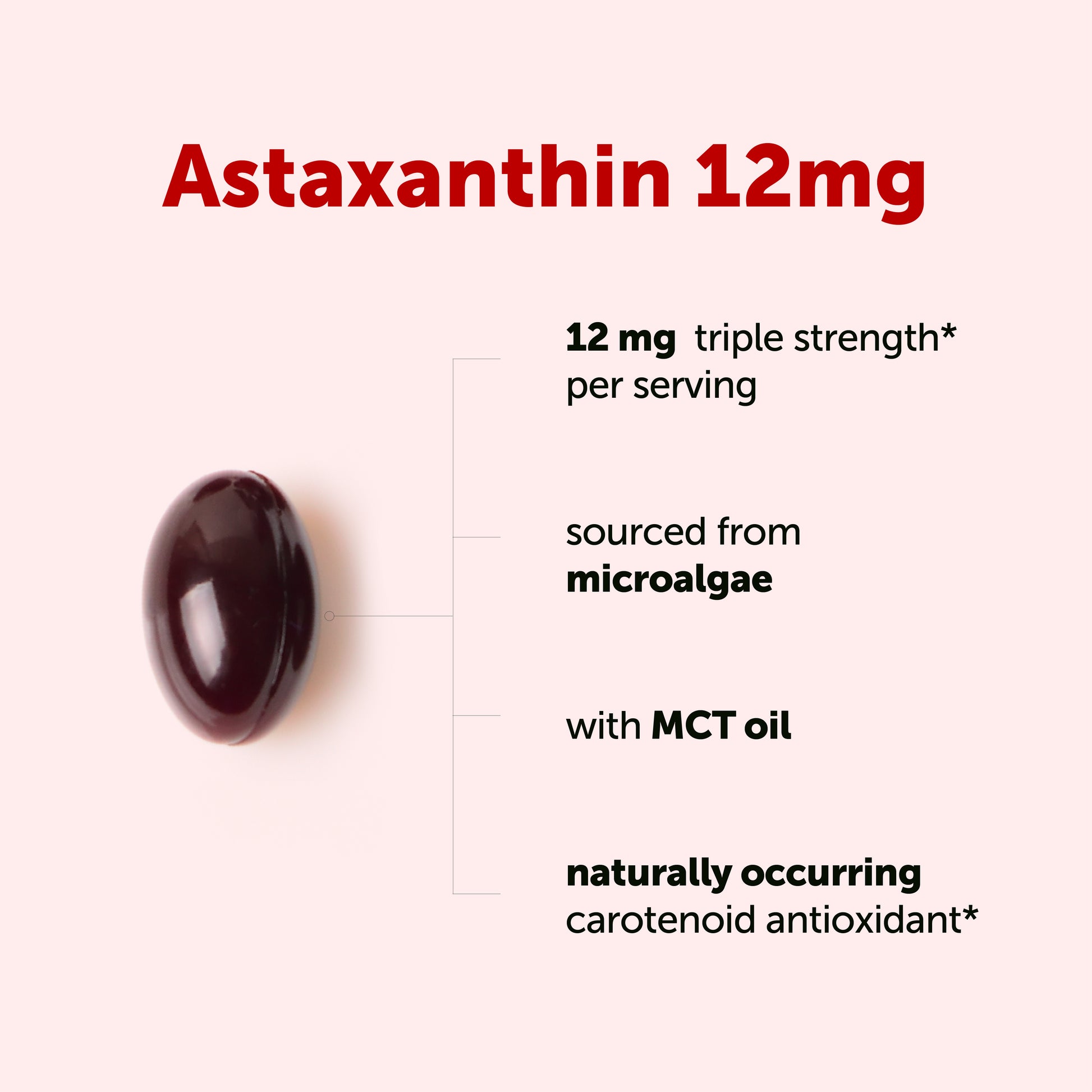 Astaxanthin 12mg Daily Antioxidant For Lifelong Vitality